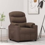 vidaXL Fotoliu rabatabil, maro, material textil
