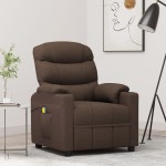 vidaXL Fotoliu de masaj, maro închis, material textil vidaXL Fotoliu de masaj, maro închis, material textil