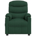 vidaXL Fotoliu de masaj, verde închis, material textil