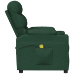 vidaXL Fotoliu de masaj, verde închis, material textil