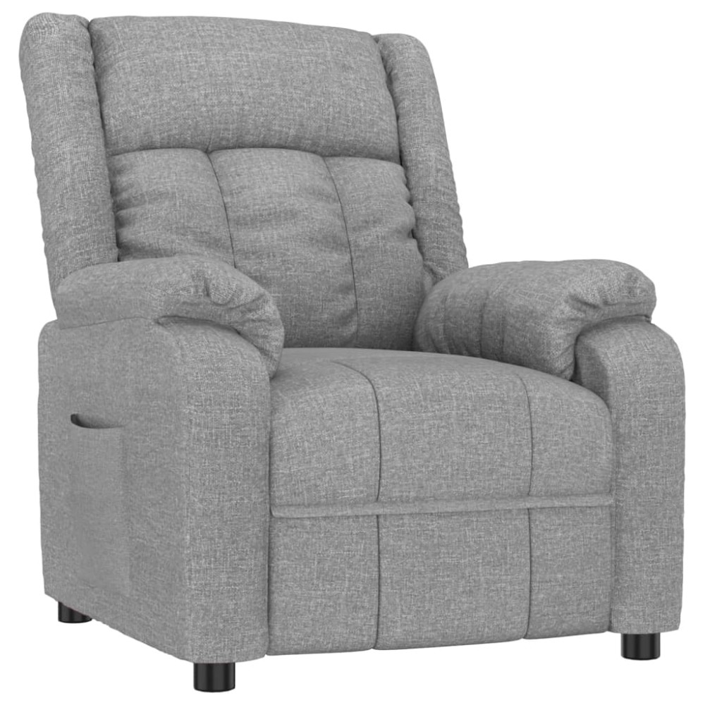 vidaXL Fotoliu rabatabil, gri deschis, material textil