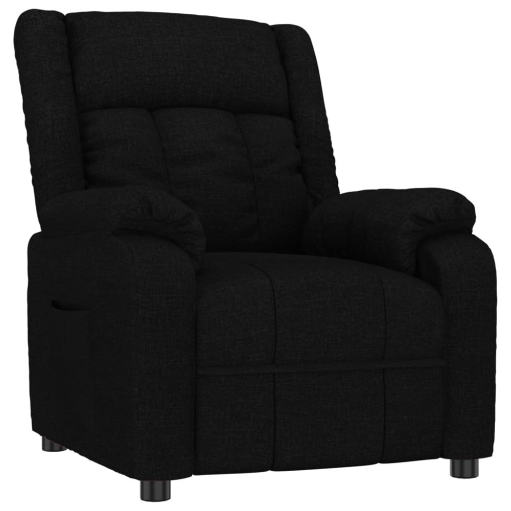 vidaXL Fotoliu rabatabil, negru, material textil