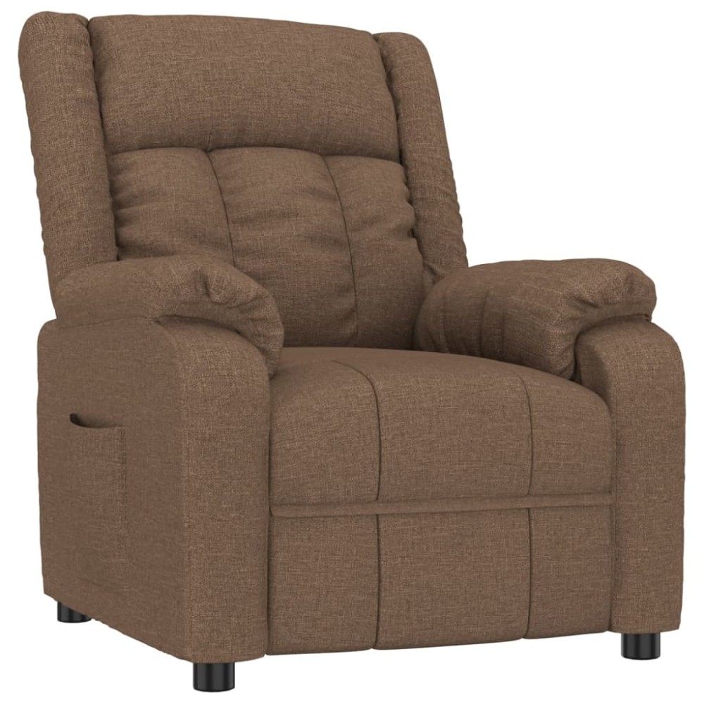 vidaXL Fotoliu rabatabil, maro, material textil