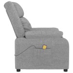 vidaXL Fotoliu de masaj, gri deschis, material textil vidaXL Fotoliu de masaj, gri deschis, material textil