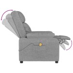 vidaXL Fotoliu de masaj, gri deschis, material textil vidaXL Fotoliu de masaj, gri deschis, material textil