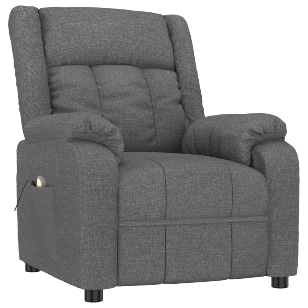 vidaXL Fotoliu de masaj, gri închis, material textil