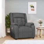 vidaXL Fotoliu de masaj, gri închis, material textil vidaXL Fotoliu de masaj, gri închis, material textil