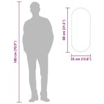 vidaXL Oglindă de perete, argintiu, 80x35 cm, ovală