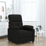 vidaXL Fotoliu rabatabil, negru, material textil vidaXL Fotoliu rabatabil, negru, material textil