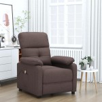 vidaXL Fotoliu de masaj, maro închis, material textil vidaXL Fotoliu de masaj, maro închis, material textil