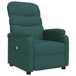 vidaXL Fotoliu de masaj, verde închis, material textil