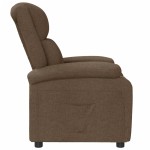 vidaXL Fotoliu rabatabil, maro, material textil