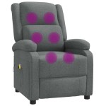 vidaXL Fotoliu de masaj, gri închis, material textil vidaXL Fotoliu de masaj, gri închis, material textil