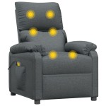vidaXL Fotoliu de masaj, gri închis, material textil