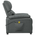 vidaXL Fotoliu de masaj, gri închis, material textil