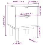 vidaXL Dulap noptieră OTTA, maro/gri, 45x39x57 cm, lemn masiv pin vidaXL Dulap noptieră OTTA, maro/gri, 45x39x57 cm, lemn masiv pin