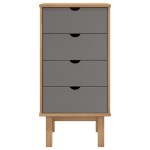 vidaXL Dulap cu sertar "OTTA", maro/gri, 45x39x90cm, lemn masiv pin