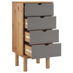 vidaXL Dulap cu sertar "OTTA", maro/gri, 45x39x90cm, lemn masiv pin