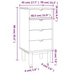 vidaXL Dulap cu sertar "OTTA", maro/gri, 45x39x90cm, lemn masiv pin