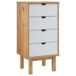 vidaXL Dulap cu sertar "OTTA", maro/alb, 45x39x90 cm, lemn masiv pin vidaXL Dulap cu sertar "OTTA", maro/alb, 45x39x90 cm, lemn masiv pin