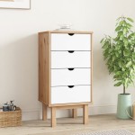 vidaXL Dulap cu sertar "OTTA", maro/alb, 45x39x90 cm, lemn masiv pin vidaXL Dulap cu sertar "OTTA", maro/alb, 45x39x90 cm, lemn masiv pin