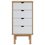 vidaXL Dulap cu sertar "OTTA", maro/alb, 45x39x90 cm, lemn masiv pin vidaXL Dulap cu sertar "OTTA", maro/alb, 45x39x90 cm, lemn masiv pin
