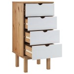 vidaXL Dulap cu sertar "OTTA", maro/alb, 45x39x90 cm, lemn masiv pin vidaXL Dulap cu sertar "OTTA", maro/alb, 45x39x90 cm, lemn masiv pin