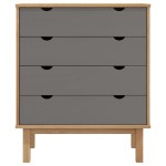 vidaXL Dulap cu sertar OTTA, maro/gri, 76,5x39,5x90 cm, lemn masiv pin vidaXL Dulap cu sertar OTTA, maro/gri, 76,5x39,5x90 cm, lemn masiv pin