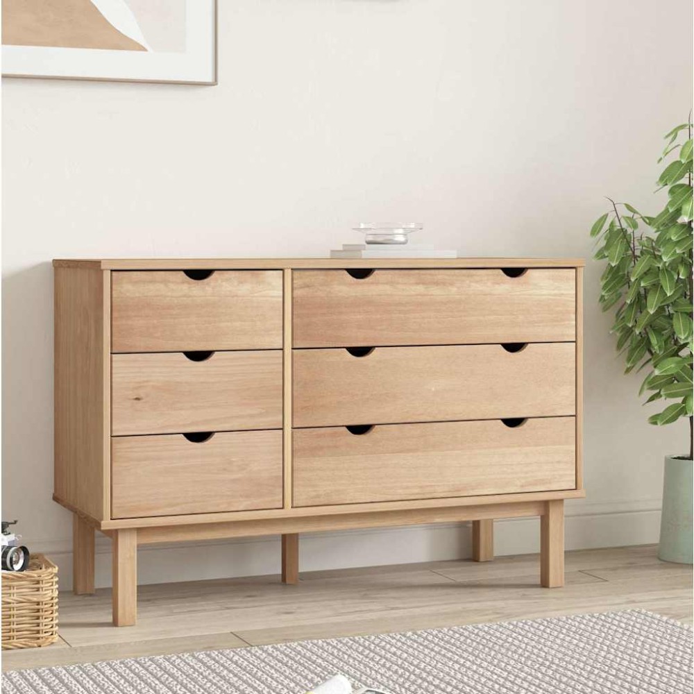 vidaXL Dulap cu sertar "OTTA", 111x43x73,5 cm, lemn masiv de pin