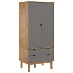 vidaXL Șifonier OTTA, maro și gri, 76,5x53x172 cm, lemn masiv pin vidaXL Șifonier OTTA, maro și gri, 76,5x53x172 cm, lemn masiv pin