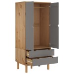 vidaXL Șifonier OTTA, maro și gri, 76,5x53x172 cm, lemn masiv pin vidaXL Șifonier OTTA, maro și gri, 76,5x53x172 cm, lemn masiv pin
