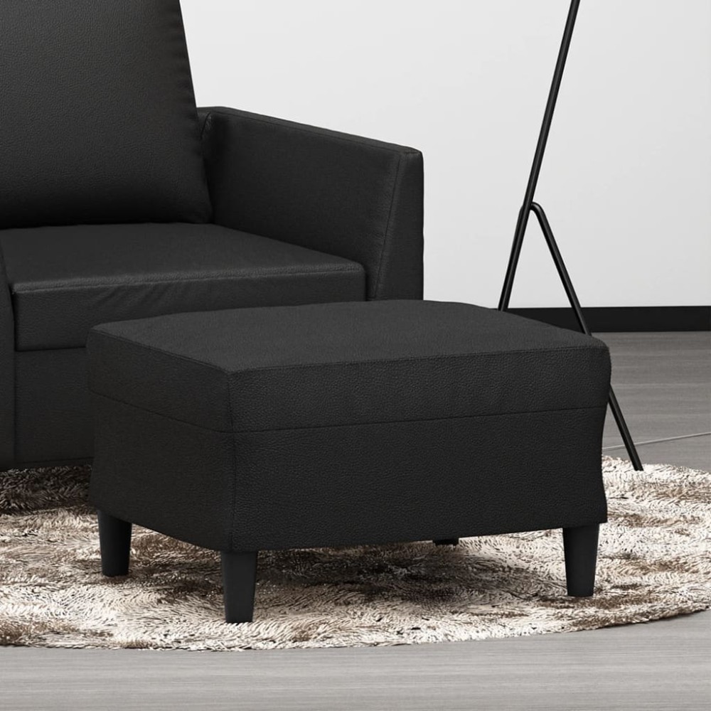 vidaXL Taburet, negru, 60x50x41 cm, piele ecologică