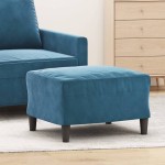 vidaXL Taburet, albastru, 60x50x41 cm, catifea vidaXL Taburet, albastru, 60x50x41 cm, catifea