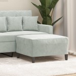 vidaXL Taburet, gri deschis, 70x55x41 cm, catifea vidaXL Taburet, gri deschis, 70x55x41 cm, catifea