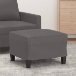 vidaXL Taburet, gri, 60x50x41 cm, piele ecologică vidaXL Taburet, gri, 60x50x41 cm, piele ecologică