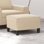 vidaXL Taburet, crem, 60x50x41 cm, microfibră vidaXL Taburet, crem, 60x50x41 cm, microfibră