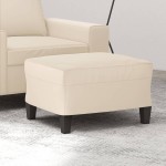 vidaXL Taburet, bej, 60x50x41 cm, țesătură microfibră vidaXL Taburet, bej, 60x50x41 cm, țesătură microfibră