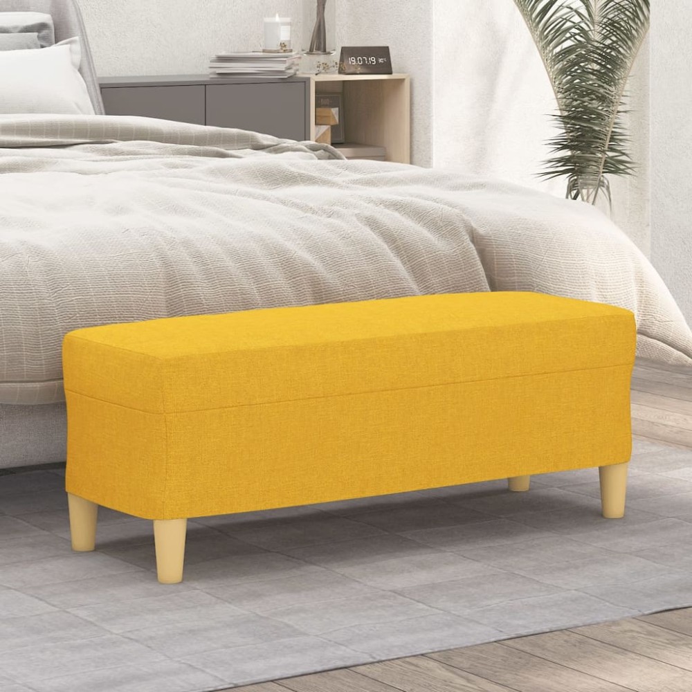 vidaXL Bancă, galben deschis, 100x35x41 cm, textil