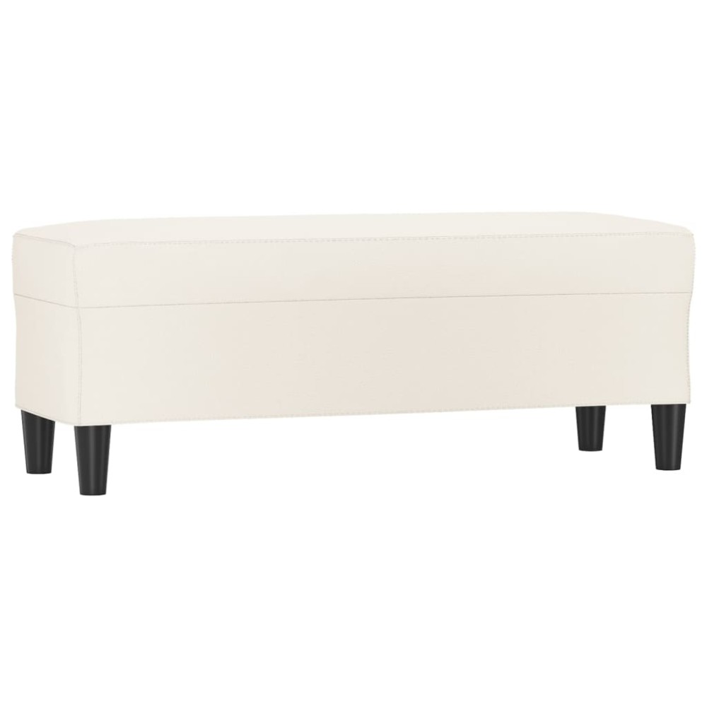 vidaXL Bancă, crem, 100x35x41 cm, piele ecologică