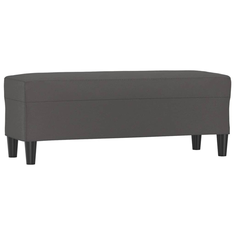 vidaXL Bancă, gri, 100x35x41 cm, piele ecologică