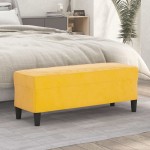 vidaXL Bancă, galben, 100x35x41 cm, catifea vidaXL Bancă, galben, 100x35x41 cm, catifea