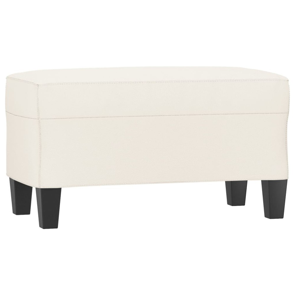vidaXL Bancă, crem, 70x35x41 cm, piele ecologică