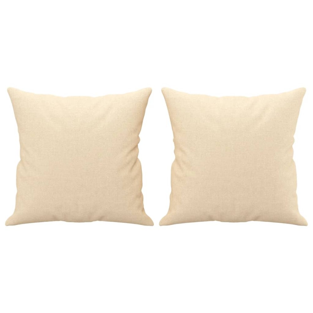 vidaXL Perne decorative 2 buc. crem 40x40 cm, material textil
