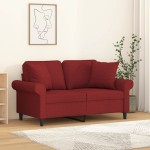 vidaXL Perne decorative, 2 buc., roșu vin, 40x40 cm, material textil vidaXL Perne decorative, 2 buc., roșu vin, 40x40 cm, material textil