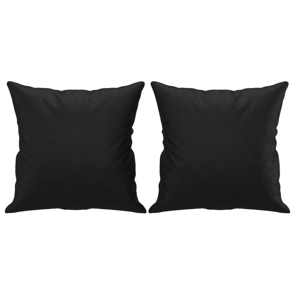 vidaXL Perne decorative, 2 buc., negru, 40x40 cm, piele ecologică