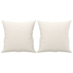 vidaXL Perne decorative, 2 buc., crem, 40x40 cm, piele ecologică vidaXL Perne decorative, 2 buc., crem, 40x40 cm, piele ecologică