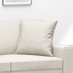 vidaXL Perne decorative, 2 buc., crem, 40x40 cm, piele ecologică vidaXL Perne decorative, 2 buc., crem, 40x40 cm, piele ecologică
