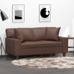 vidaXL Perne decorative, 2 buc., maro, 40x40 cm, piele ecologică vidaXL Perne decorative, 2 buc., maro, 40x40 cm, piele ecologică