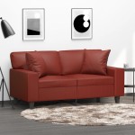 vidaXL Perne decorative, 2 buc., roșu vin, 40x40 cm, piele ecologică vidaXL Perne decorative, 2 buc., roșu vin, 40x40 cm, piele ecologică