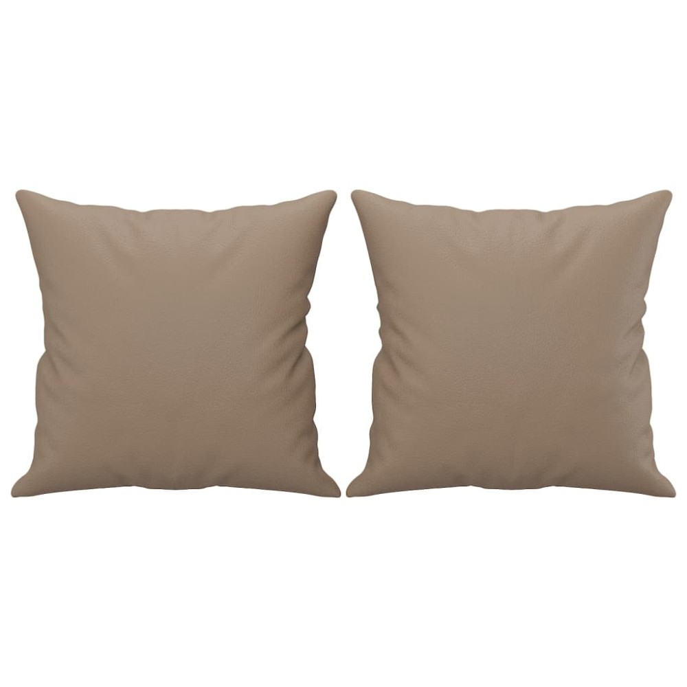 vidaXL Perne decorative, 2 buc., cappuccino, 40x40 cm, piele ecologică